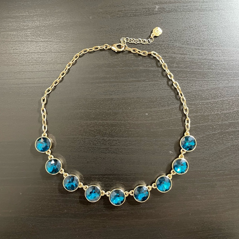 Blue and gold fashion necklace